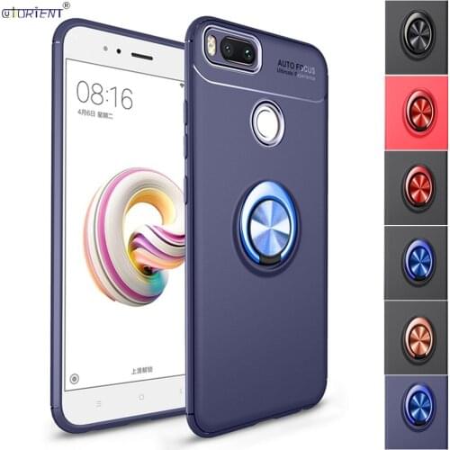 For Xiaomi Mi A1 Soft Silicone Bumper Case Xaomi Xiomi Mi A 1 MiA1 XiaomiA1 Stand Finger Ring Back Cover Car Holder Phone Funda