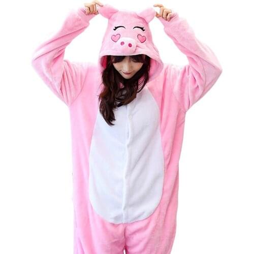 2020 New Adult Flannel Cosplay Costume Pig Onesie Costumes For Unisex Create Dance Fancy Pajama Halloween Party