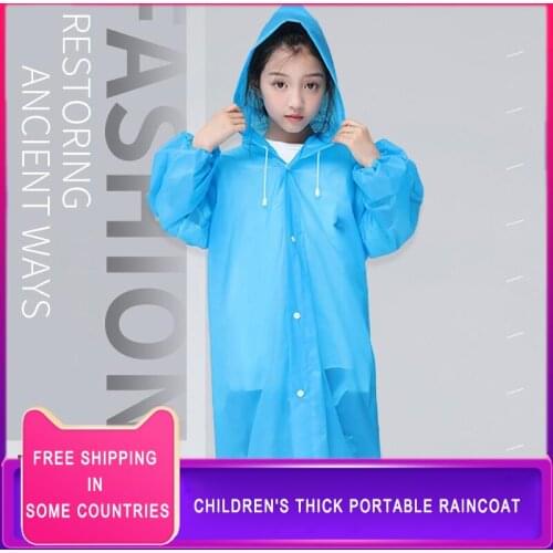 2020 New Outdoor Activities Supplies thick Jacket Cover Waterproof Kids Long Hooded Rainsuit Childrens Adult Raincoat Poncho