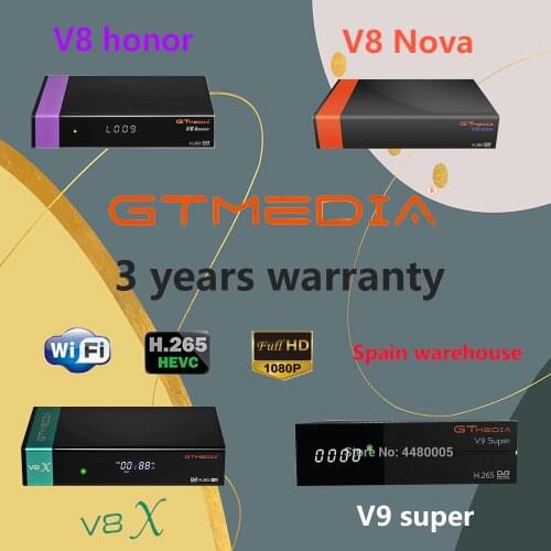 Newest DVB-S2 Gtmedia V8X satellite receiver update GTmedia V8 Nova/Honor same V9 Super FTA H2.65 full hd best sales