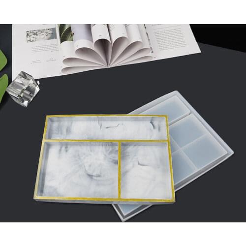 DIY Crystal Epoxy Mold Classification Storage Box Tray Mold Desktop Ornament Jewelry Table Home Decoration Silicone Mold Resin
