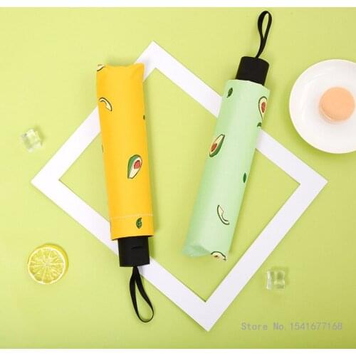 Fully automatic ins cartoon fruit sun umbrella, portable foldable sun protection, UV protection, dual-use in sunny and rainy