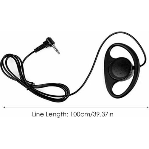 3.5 Mm Wired Headset Single Ear D Type Listening Earphone (no Mic ) Comfort Earhook Headset
