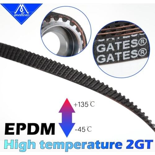 Mellow High Temperature EPDM GATES-LL-2GT Gear Synchronous Belt GT2 Width 6MM 9MM 10MM Timing Belt For BOX 3D Printer Voron BLV