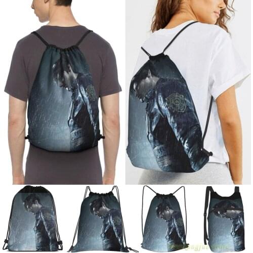 Men Sackpack Strap Bags Leon S Kennedy Women Purpose Drawstring Backpacks Outdoor Travel Backpacks For Gym Training Fitness Bag