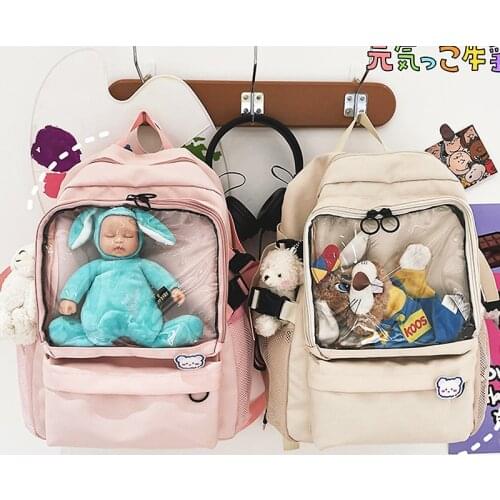 Women Kawaii Backpack Cute Nylon Female Japanese Anime Peripheral Backpack Ladies Fashion Ita Bag Girl School Bag Travel Mochila