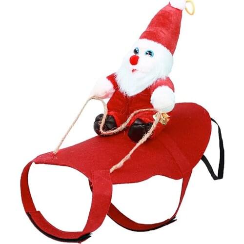 Dog Christmas Pet Clothes Santa Claus Riding A Deer Jacket Coat Pet Christmas Dog Apparel Costumes For Small Large Dog Outfit