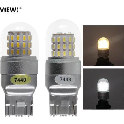 T20 Led Signal Lamp 7440 W21/5W 7443 W21W canbus 12v 24v 4W car lamp Auto Backup bulb voiture Reverse Brake Lights warm white