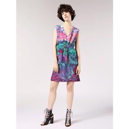 Swank Women Pink Geometric Print Colorful Dress SW0008