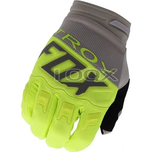 Troy Fox Motorbike MTB Bike Dirtpaw Racing Glove Enduro Race MX Yellow/Gray Gloves