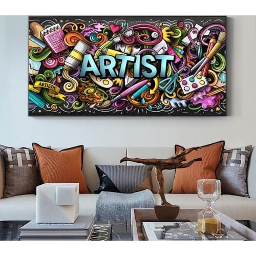 Street Cartoon Pop Graffiti Art Posters and Prints Canvas Paintings Wall Art Pictures for Living Room Decor (No Frame)