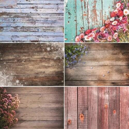 Vinyl Custom Photography Backdrops Prop Flower and wood Planks Photography Background DR20220-11