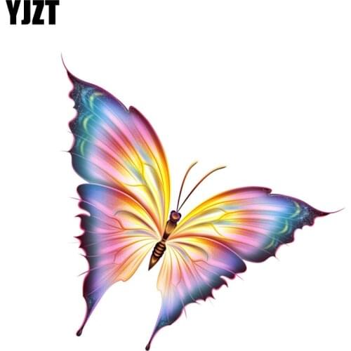 YJZT 10.7CM*11.2CM Interesting Flying Butterfly PVC Motorcycle Car Sticker 11-00670