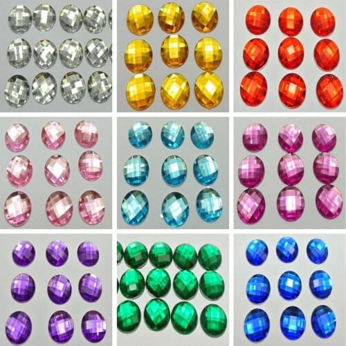 100 Acrylic Flatback Faceted Round Rhinestone Gems 16mm No Hole Color for Choice