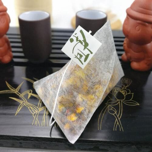 1000pcs/Lot Corn Fiber Tea Bags PLA Biodegraded Filters Quadrangle Pyramid Heat Sealing Can Be Customized Logo