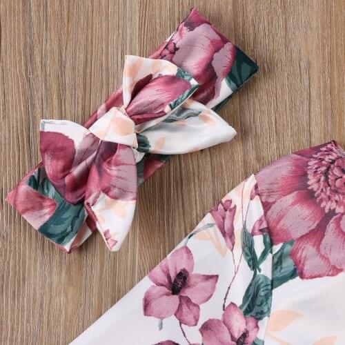 Infant Newborn Toddler Baby Girls Long Sleeve Floral Dresses 2 PIECES Outfit Clothes