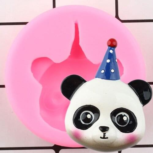 3D Cute Panda Bear Fondant Molds Baby Birthday Silicone Cake Decorating Tools Soap Resin Candy Clay Chocolate Gumpaste Moulds