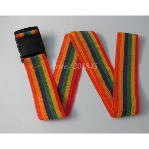 5Pcs Adjustable length Luggage Strap Cross Belt for Travel Luggage Use Color Stripe Band Bundle