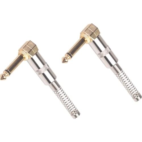 8pcs/Lot Good Quality Right Angle Audio Mono 6.35mm Plug Microphone Plug Speaker Connector