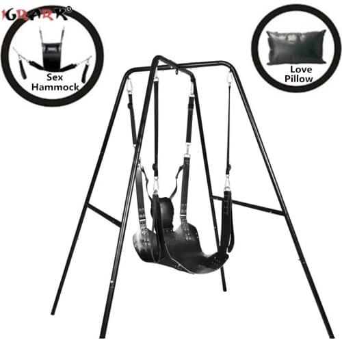 BDSM Super Load Bearing Layers Leather Hammock Sex Swing Chair Furniture Sling Bed Pillow Adults Games Sex Toys for Couples