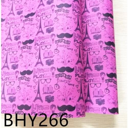 Free shipping 7.6*12inch cartoon line print synthetic leather fabric for DIY accessories BHY266