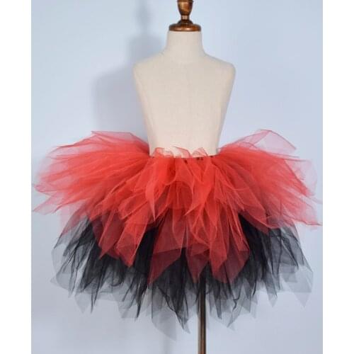 Black/Red Girls Halloween Tutu Skirt Baby Girl Fluffy Tulle TUTUS Toddler Birthday Photo Props Costume Newborn-12Y
