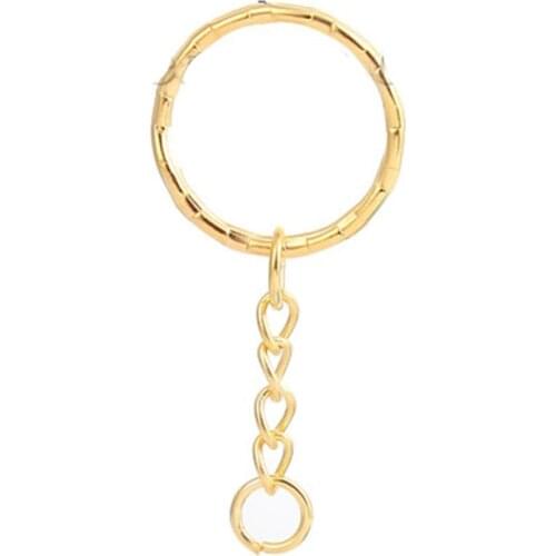 DoreenBeads Iron Based Alloy Keychain & Keyring Circle Ring Gold Color Charms Jewelry DIY Components 53mm(2 1/8") x 5 PCs