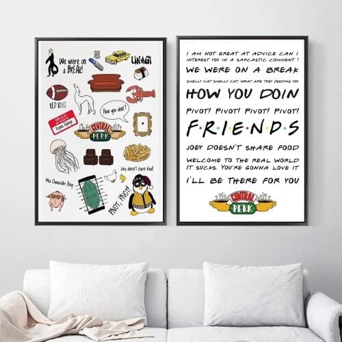 Friends TV Show Art Poster Gift Phoebe Song Chandler Quote Paintings On Canvas Modern Art Decorative Wall Pictures Home Decor