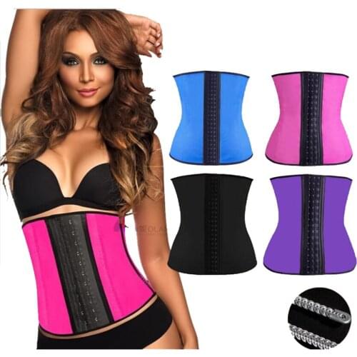 Steel Bones Women Waist Corselet Latex Corset Waist Cincher Bustier Corpetes E Espartilhos