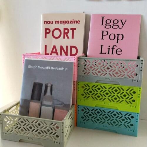 Ins Korean Style Simple Foldable Storage Basket Desktop Finishing Box Plastic Basket Stationery Frame Student Dormitory Storage