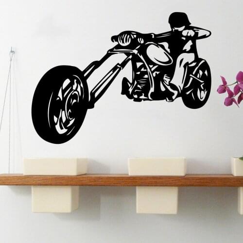 Cool Harley Motorcycle Vinyl Wall Stickers Decor For Bedroom Kids Room Decoration Removable Wall Art Decal