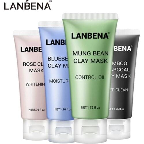 LANBENA Face Mask Mung Mask Bean Clay Oil Control Deep Cleaning Blackhead Remover Purifying Shrinks Pores Nourishing Skin Care