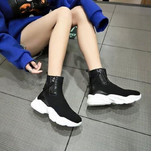 Fashion Trend High Top Casual Sports Shoes Spring And Summer New All-Match Breathable Ladies Single Shoes