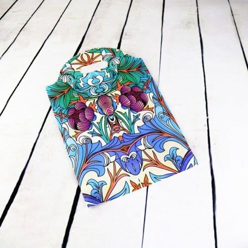 Wholesale 50pcs Rich flowers printed Plastic Bag 25x35cm Big Jewelry Boutique Gift Packaging Plastic Storage bags With Handle