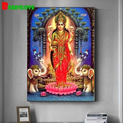 Full Diamond Painting Cross Stitch Diamond Art Mosaic Embroidery Sale goddess of fortune Lakshmi Handicraft Hobby Gift Wall Deco