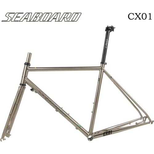 SEABORAD CX01 Chromium Road bike Frame Fork 700C Classic silver Frameset Disc Brake 4130 Heat Treat Steel Bicycle Frame Forks
