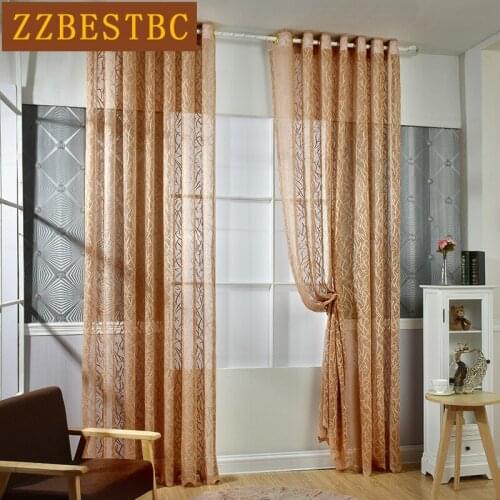 Modern pastoral style high quality lace Voile Curtain for Living Room/Kitchen Customizable Tulle Curtains for Bedroom 3 colors
