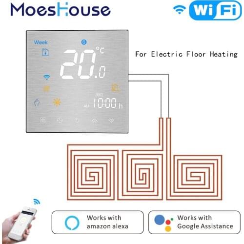 WiFi Thermostat Temperature Controller for Electric Fluid Heating Smart Life /Tuya APP Works with Alexa Google Home
