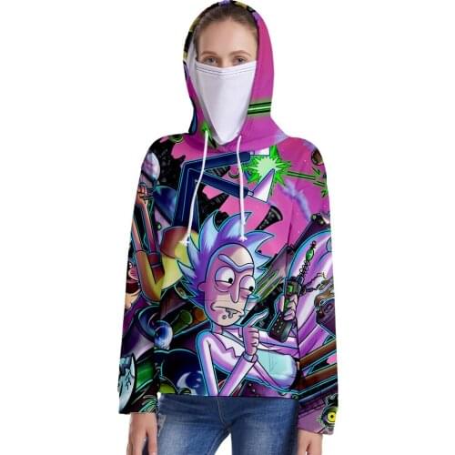 New Harajuku Fashion 3D Cartoon Printed Hoodie Sweatshirts Women Long Sleeve Streetwear 3D Hooded Hoody Tops and Headscarf