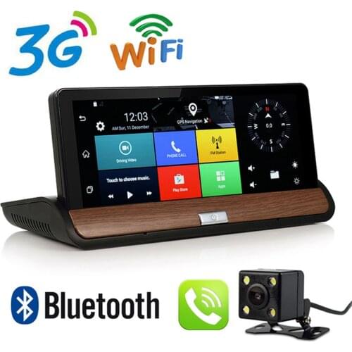 7 inch 3G Car dvr Rear view Camera Android GPS Navigation Bluetooth FM WIFI Dual Lens Cam video recorder Dash cam dvrs Free Map