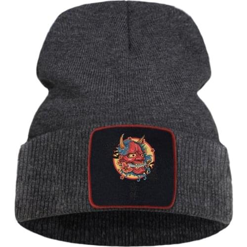 Japan Funny Cartoon Harajuku 2020 Printing Autumn Hat Outdoor Casual Beanie Hat Wool Fashion Unisex Hats Flexible Creative Hats