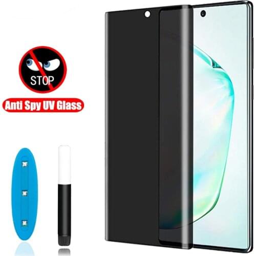 UV liquid Matte Tempered Glass film For Samsung Galaxy Note 10 20 8 9 S10 S8 S9 S20 plus S21 Anti Peep Privacy Screen Protector