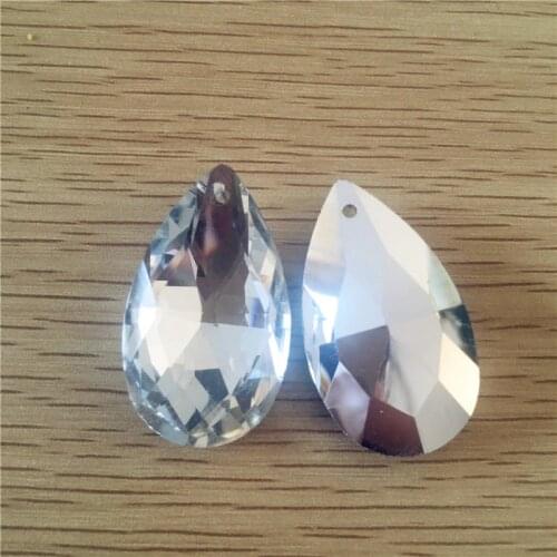 10pieces Almond Shape 38mm Clear with Silver Back Crystal Chandelier Pendants/Crystal Prism Trimming Pendants Wedding Parts