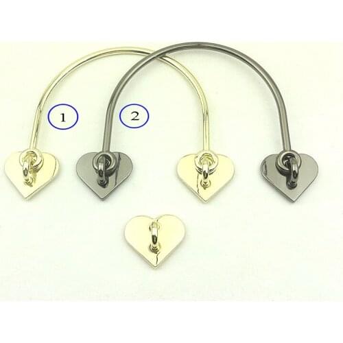 2pcs Leather Shoulder Strap Purse Handle With Heart Bridge For DIY Craft Replacement Handbag Handle Bag Making Accessories
