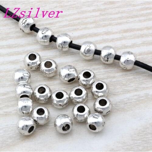 200Pcs Zinc Alloy Bali Style Round Spacer Bead 7x6mm DIY Jewelry D18