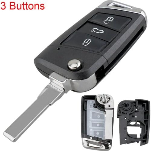 3 Buttons Car Styling Folding Remote Smart Key Fob Auto Key Shell Replacement For VW Volkswagen Golf 7 MK7 Skoda Octavia A7 Seat