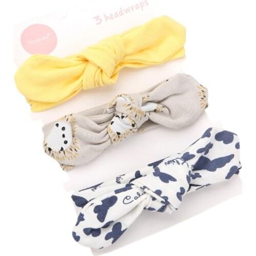 3Pcs Newborn Baby Bow Flower Headbands Elastic Bow Headwear Kids Girl Hair Accessories