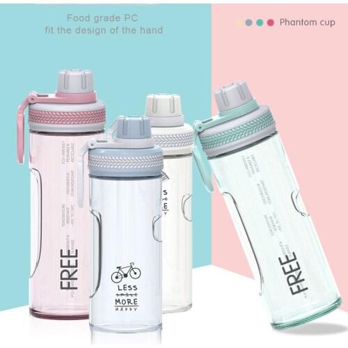 650ml Outdoor Water Bottle Portable Hand Water Cup With Straws With Lid Plastic Travel Cup Drinking Cup Home Office Necessaries