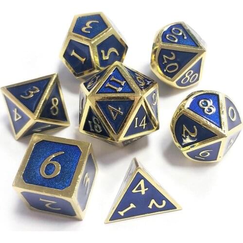7pcs Metal Dnd Dices Set Rpg Polyhedral Solid Dungeons And Dragon Table Games Zinc Alloy Digital D&d Dice