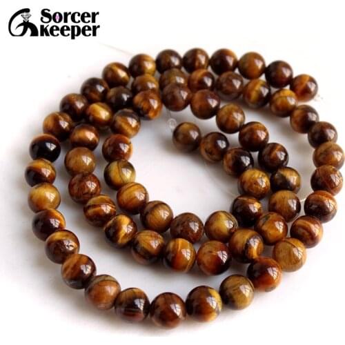 Free shipping 6mm Natural Round Brilliant Shape Tigers Eye Stone Loose Beads Strand 15" Necklace Bracelet DIY Jewelry Making